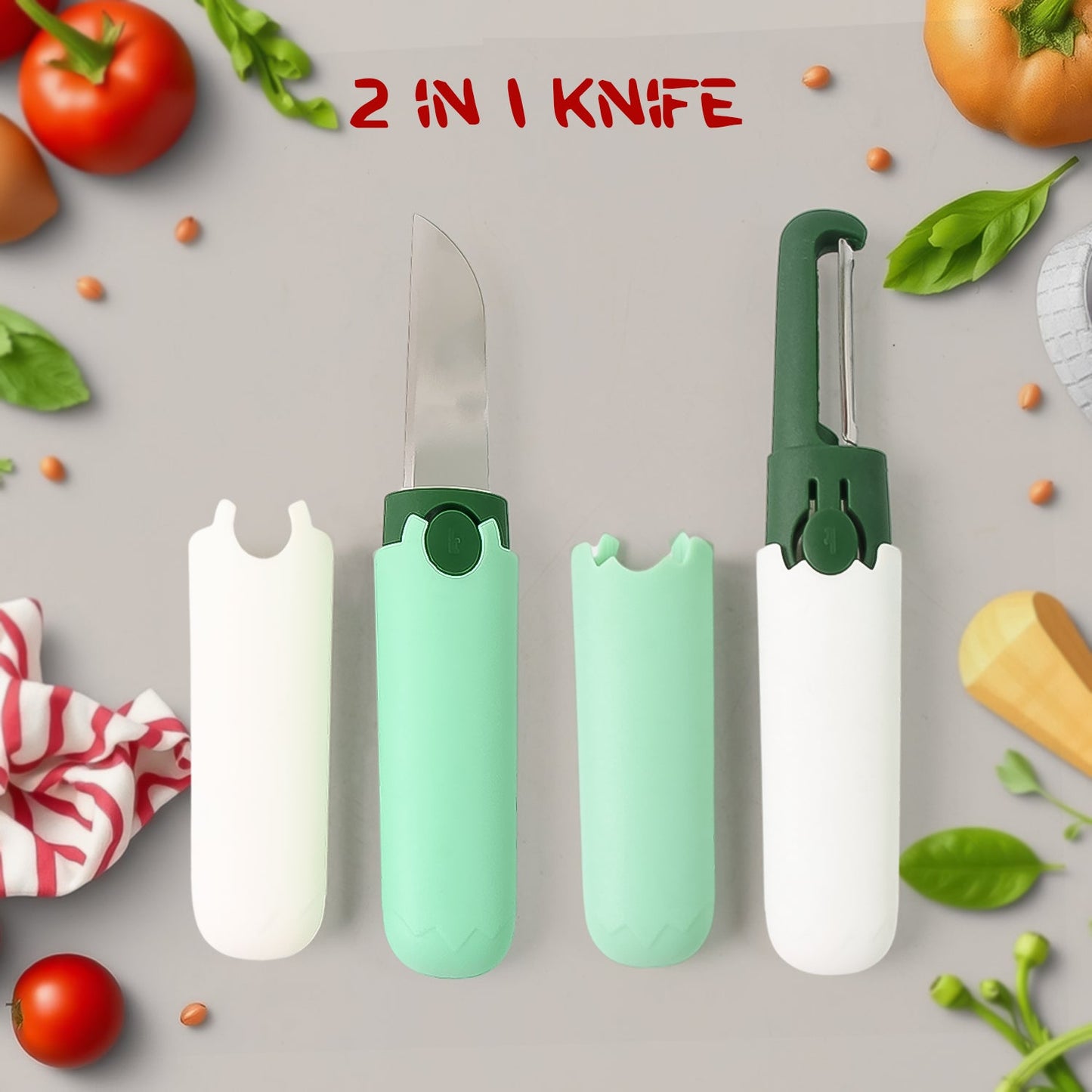 2 in 1 Knife, Multifunctional peeler
