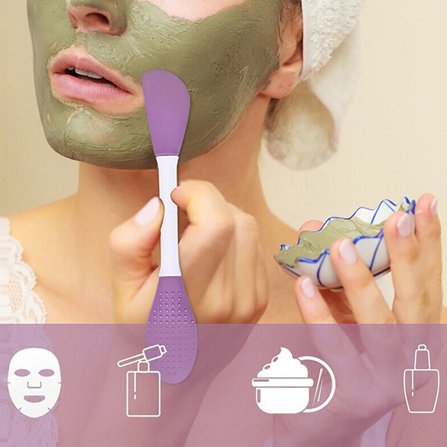 Double-headed Silicone Mask Brush Face Cleansing (1 Pc) (X313)