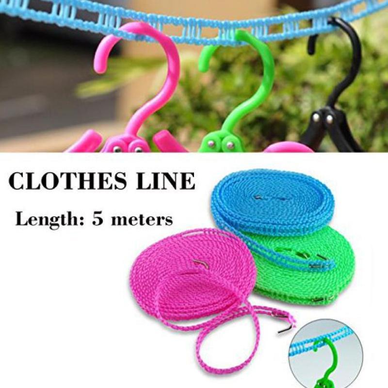 Clothesline Drying Nylon Rope with Hooks (MKK+X94)