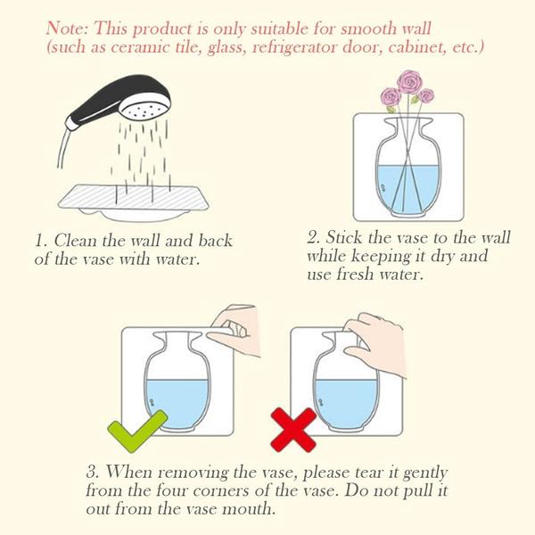 Wall Hanging Silicone Flower Pot Sticker Plant Rack for Decoration (MultiColour) (X330)