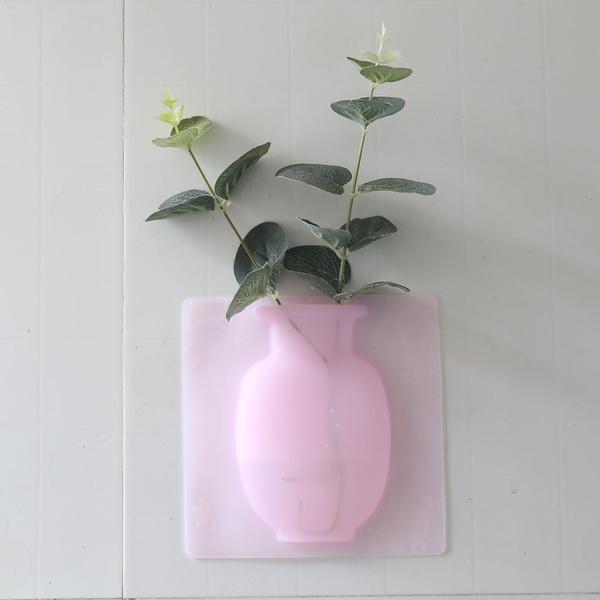 Wall Hanging Silicone Flower Pot Sticker Plant Rack for Decoration (MultiColour) (X330)