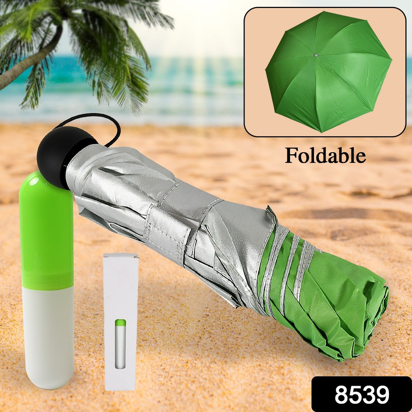 3-Fold Sun Protective Foldable Outdoor Umbrella – Lightweight UV & Rain Protection with Case for All Ages