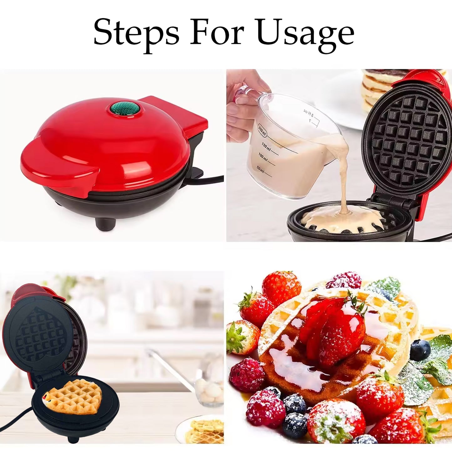 Mini Waffle Maker Machine heart shape (X7008)