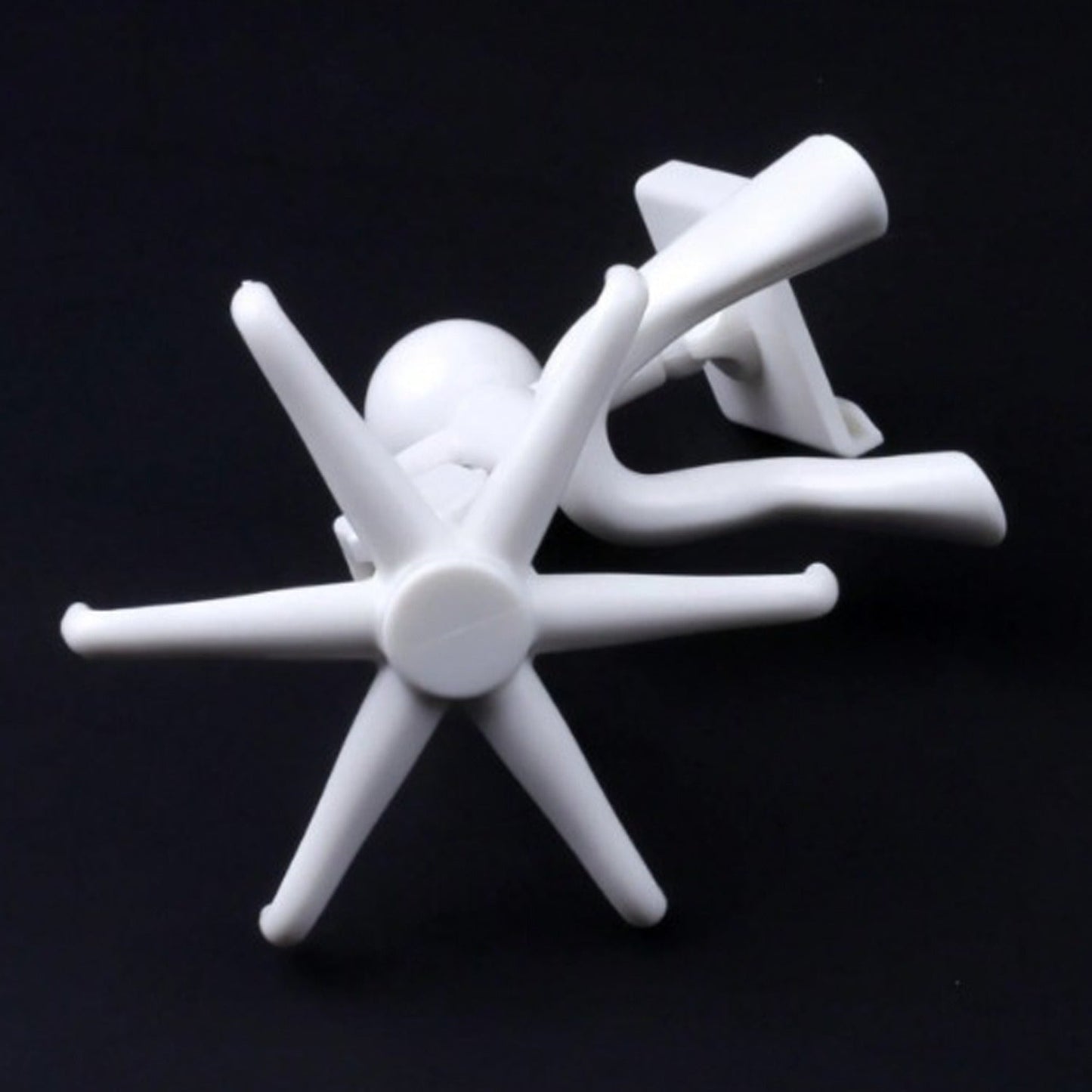 360° Rotating 6-Claw Kitchen Utensil Holder – Non-Punching Sticky Hook for Wall, Door, Bathroom (White, 1 Pc)