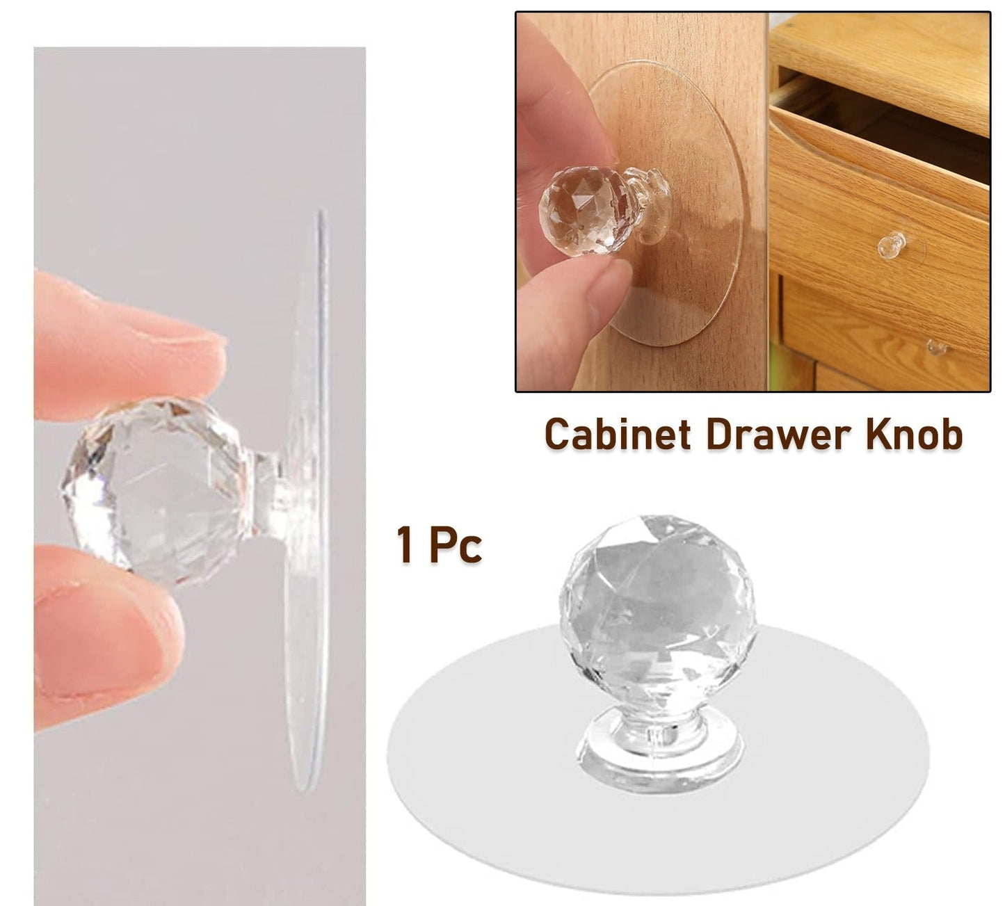 Diamond Crystal Shaped Pulls Handles Hook (10PCS) (X232)