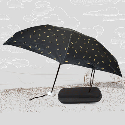 3-Fold Umbrella – UV & Rain Protection, Cute Foldable Travel Umbrella for Children, Girls & Boys with Zip Case (1 Pc)