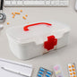 3-Compartment Medical Storage Box – Multi-Purpose First Aid & Medicine Organizer with Handle, Transparent Lid (1 Pc)