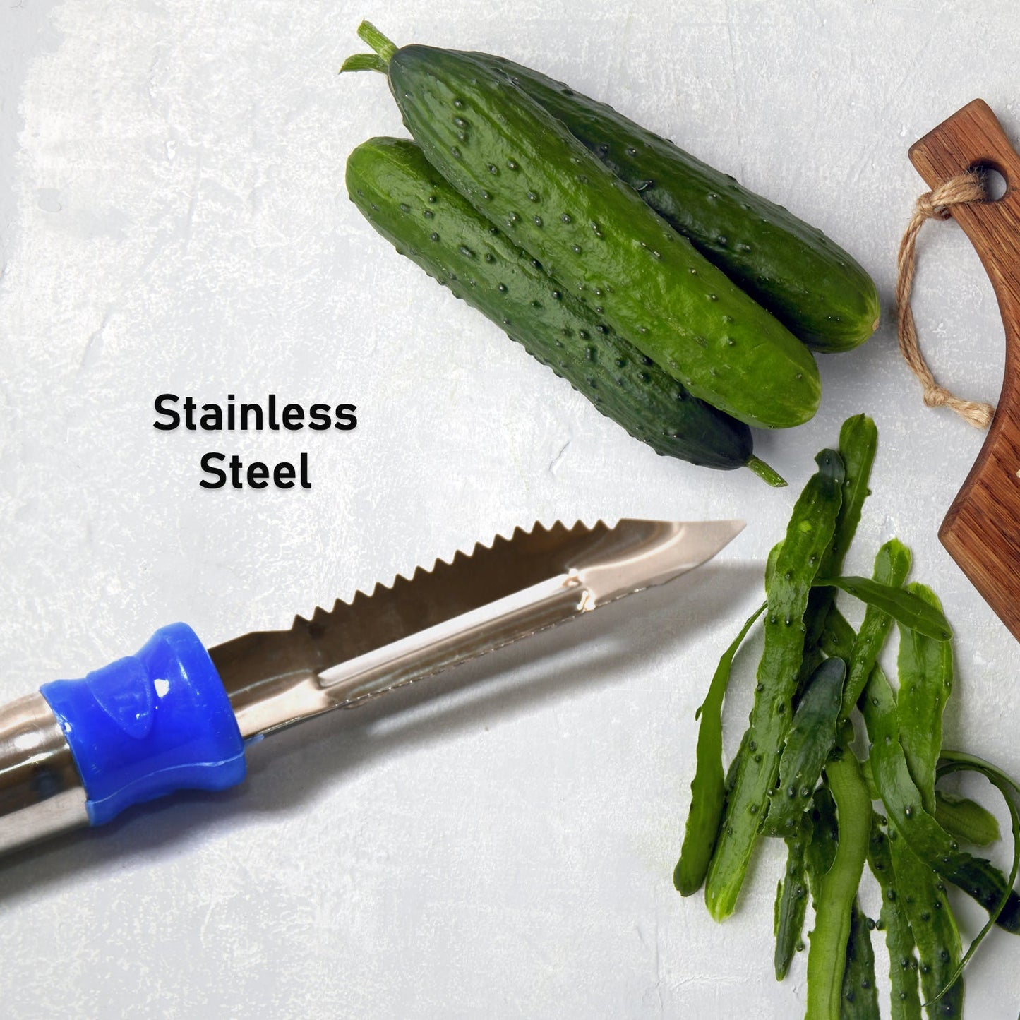 2-in-1 Multi-Purpose Stainless Steel Peeler with Hanging Ring – Peels & Shreds Potatoes, Carrots, Fruits & Veg (1 Pc)