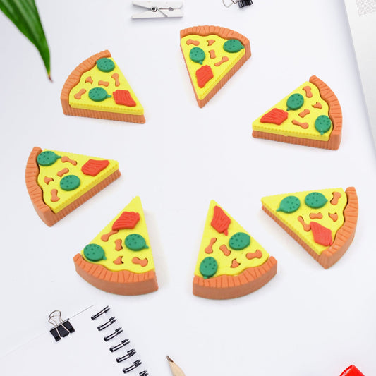 3D Pizza Slices Kids Favourite Food Eraser, Pizza 7 slice eraser for kids Adults