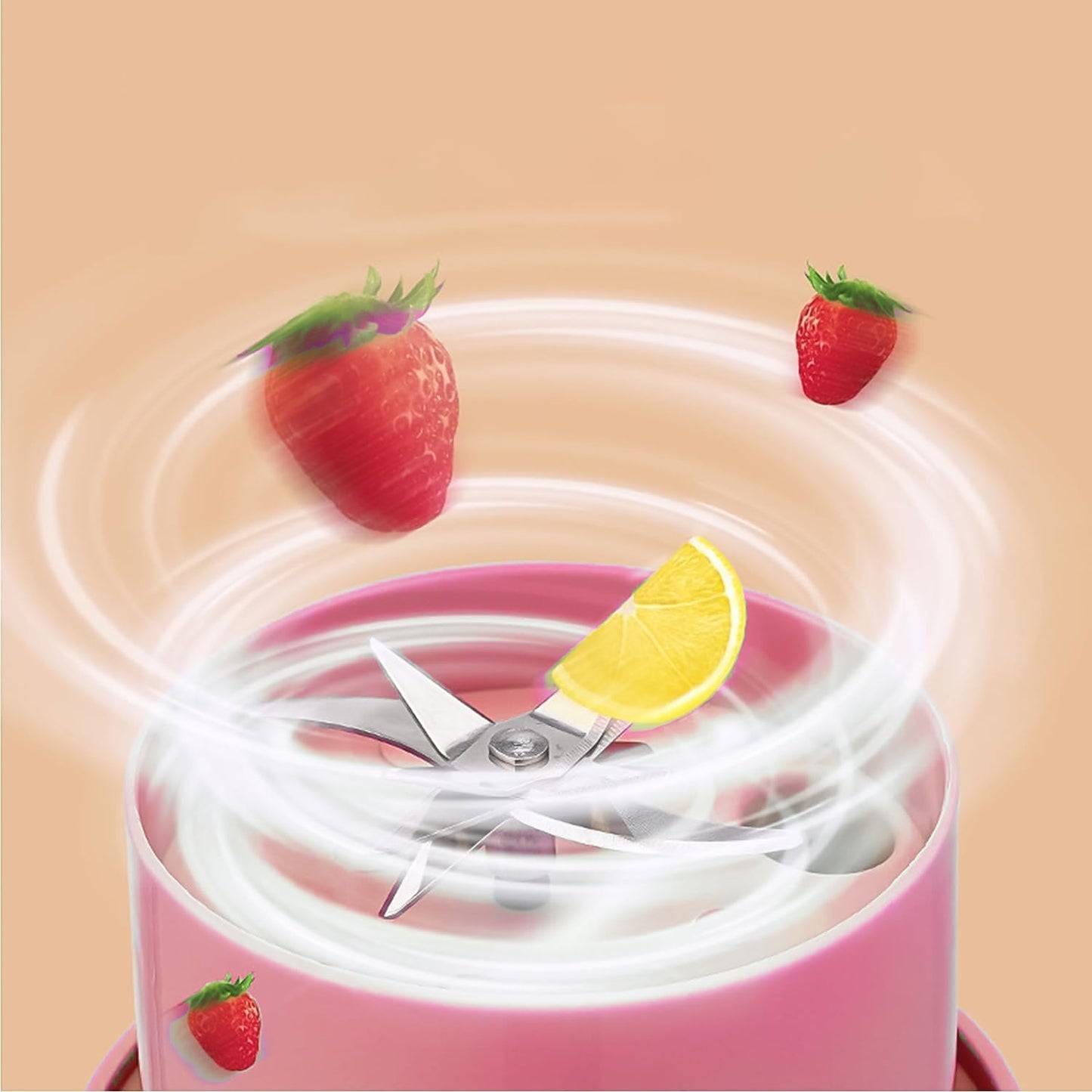 9XPortable Crusher Juicer With Handle & Straw, USB Rechargeable 6 Blades (420 ML) (X605)