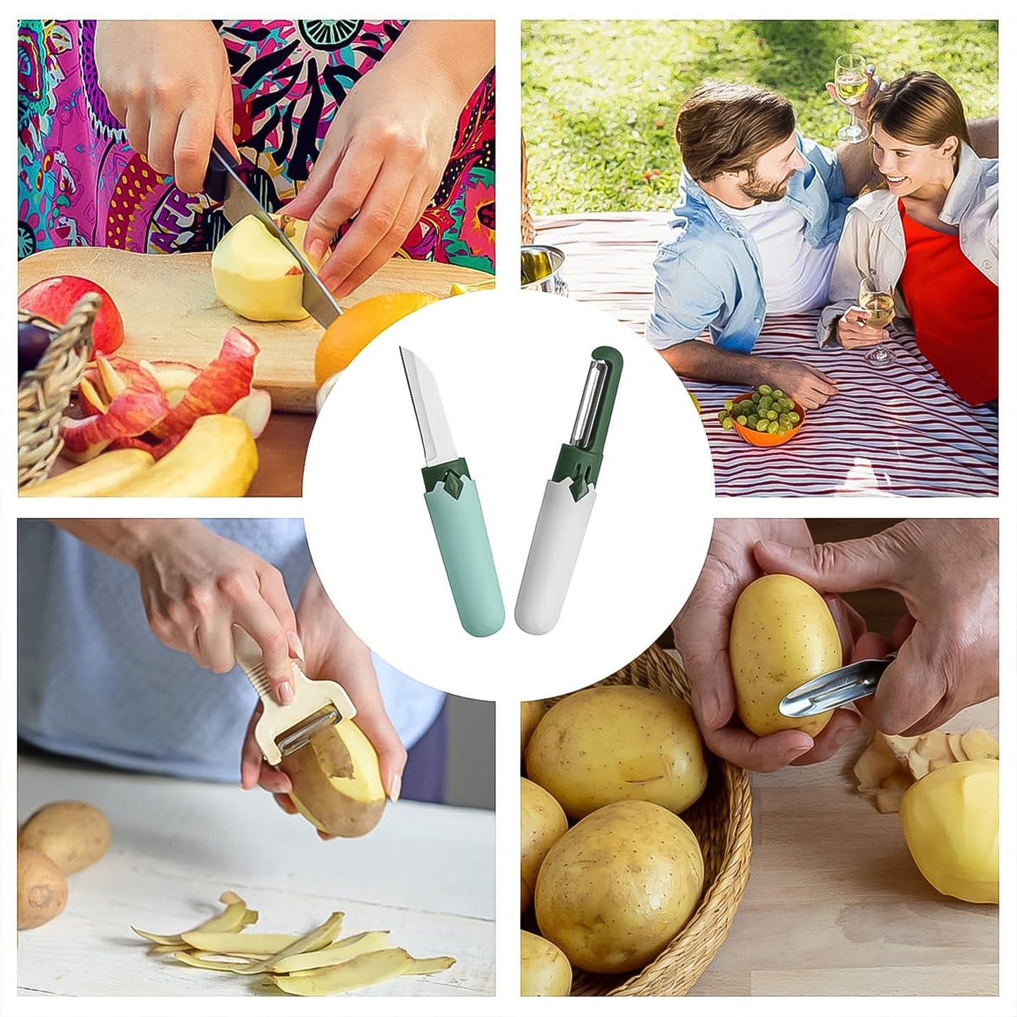 2 in 1 Knife, Multifunctional peeler
