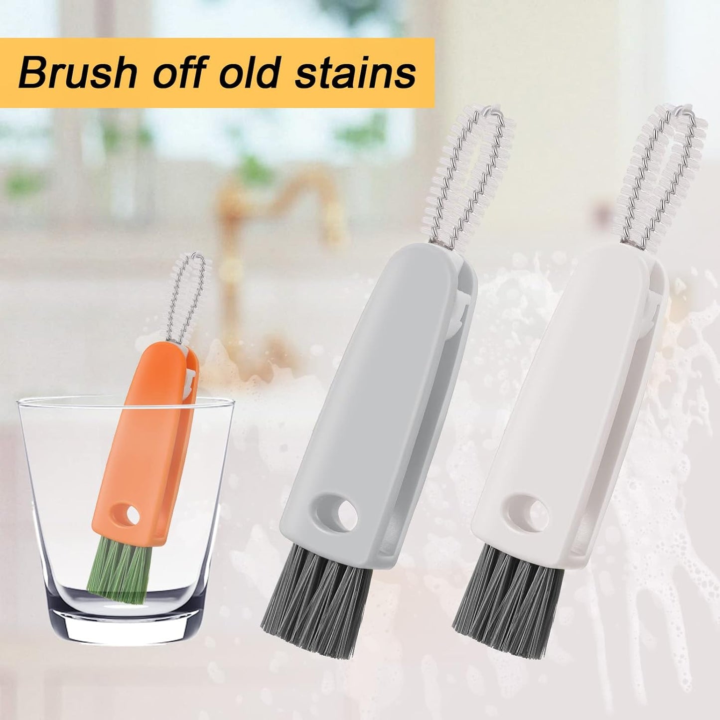 3-in-1 Multifunctional Bottle & Cup Cleaning Brush Set – Mini Glass, Lid & Cap Cleaner for Home Kitchen (1 Pc)