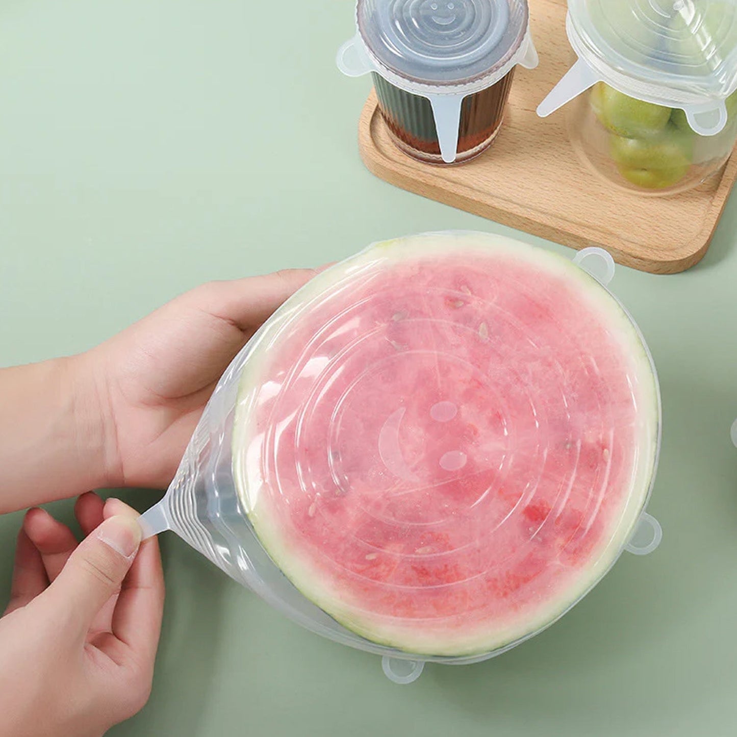 Silicone Food Cover Stretch Lids (6 Pcs Set / 62 Gm) (Random colour) (x403)