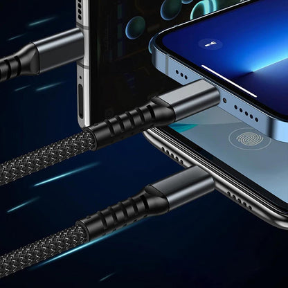 3-in-1 Super Fast Charging Cable 100W – Multifunctional Nylon Braided Cable with 3 Silicone & Zinc Alloy Heads