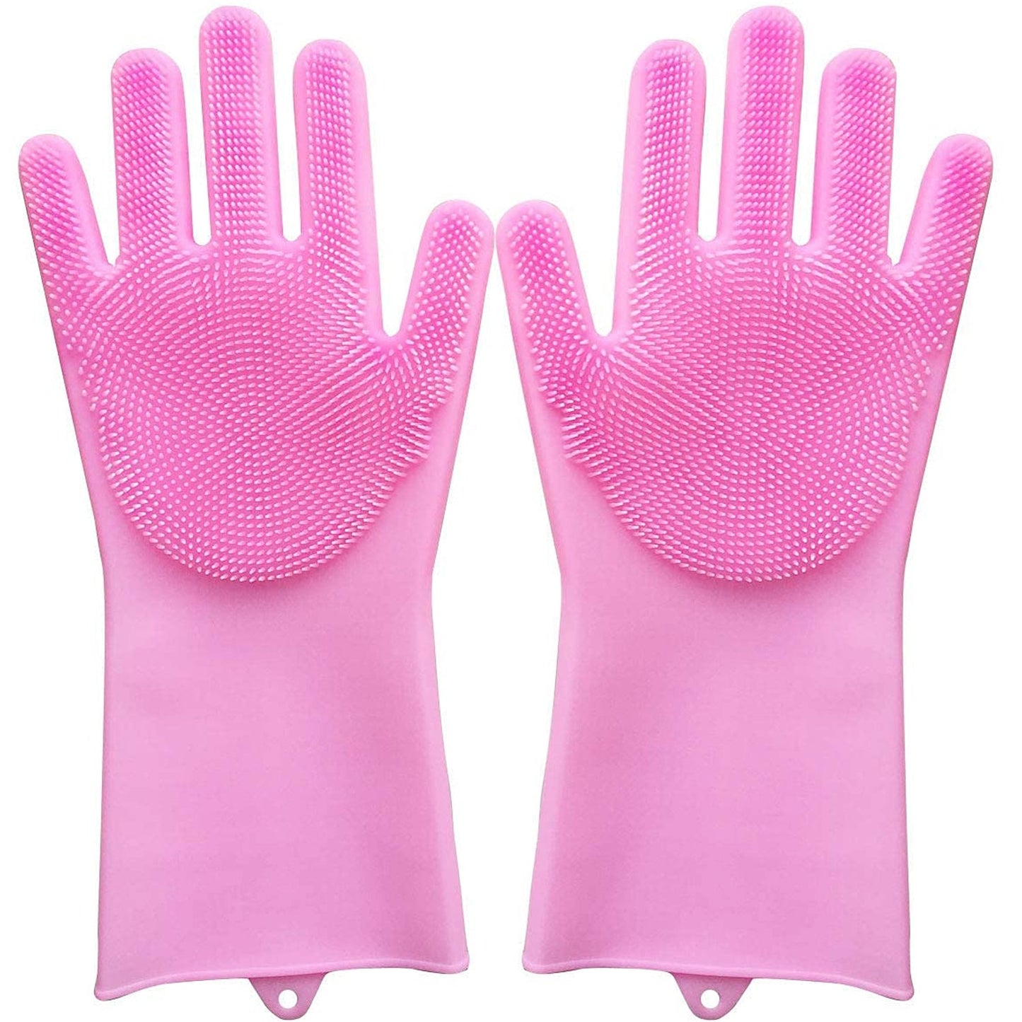 Dishwashing Gloves with Scrubber| Silicone Cleaning Reusable Scrub Gloves  (1 Pair, 250 Gm) (X460)