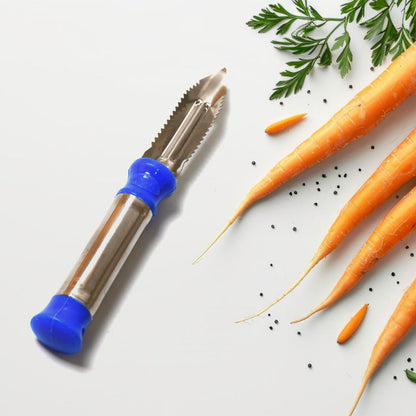 2-in-1 Multi-Purpose Stainless Steel Peeler with Hanging Ring – Peels & Shreds Potatoes, Carrots, Fruits & Veg (1 Pc)