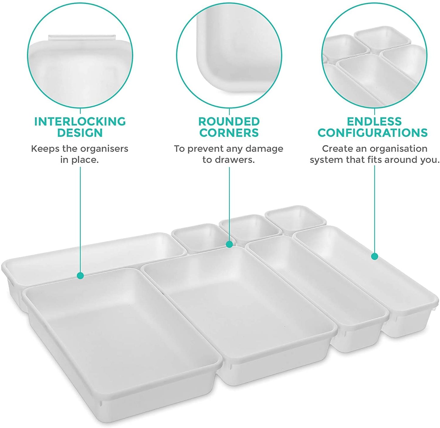 8 pis set cutlery tray for kitchen