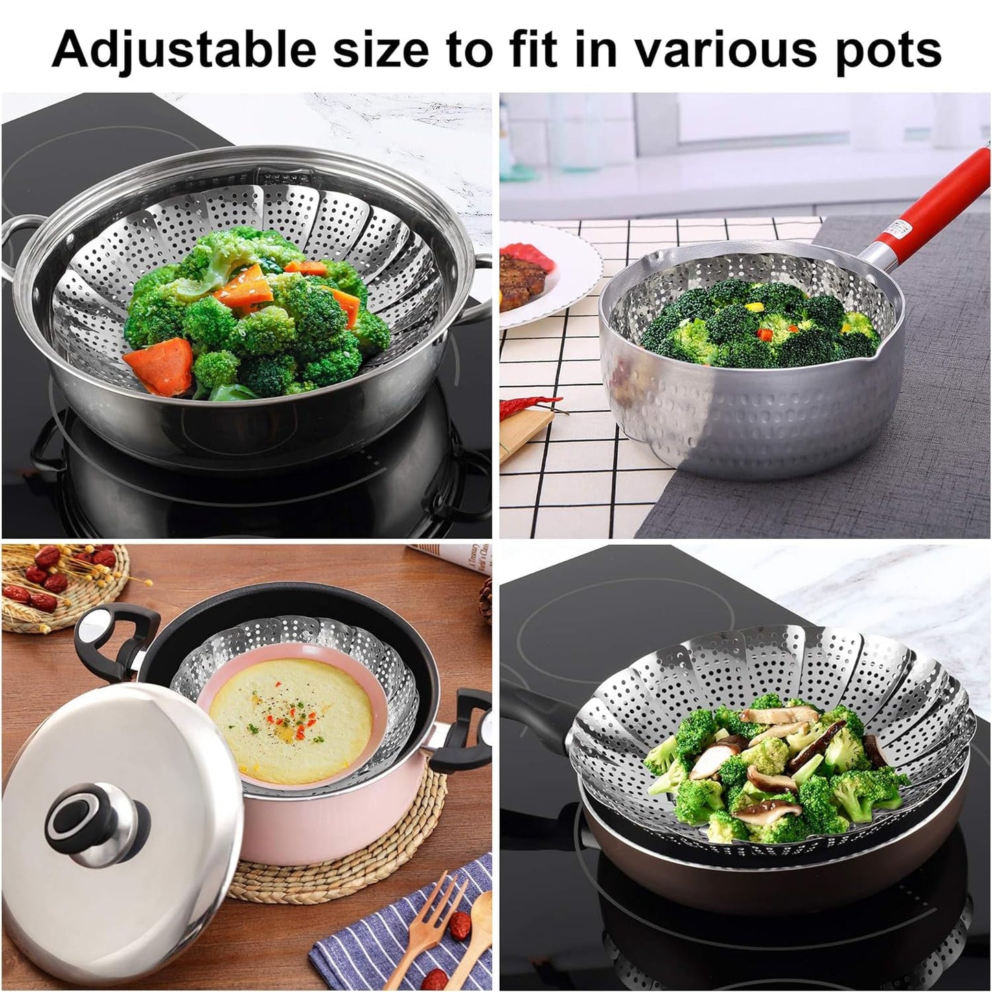 VEGETABLE STEAMER BASKET Big Size(9.5 inch) (1PCS)