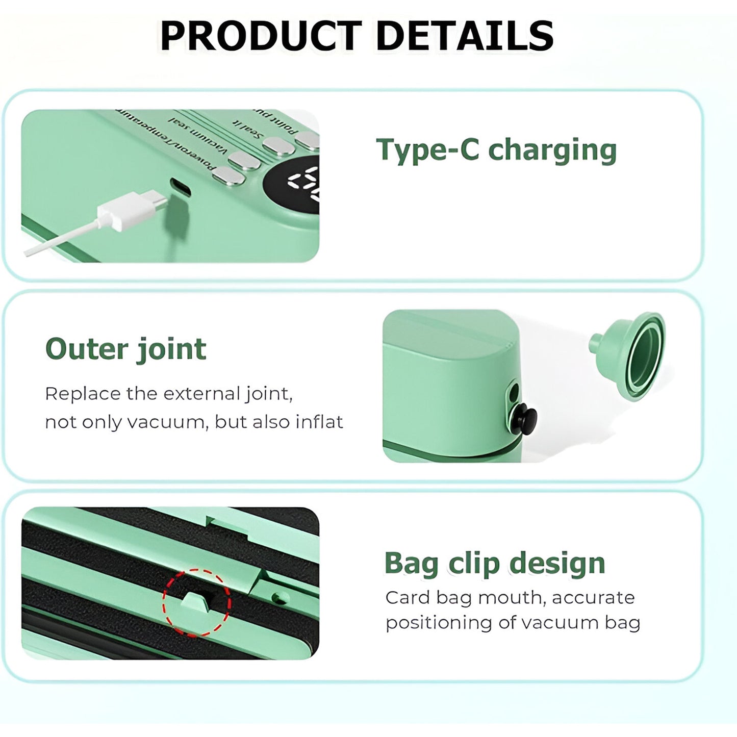 Rechargeable Electric Vacuum Sealer Machine (1PCS) (X7015)