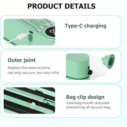 Rechargeable Electric Vacuum Sealer Machine (1PCS) (X7015)