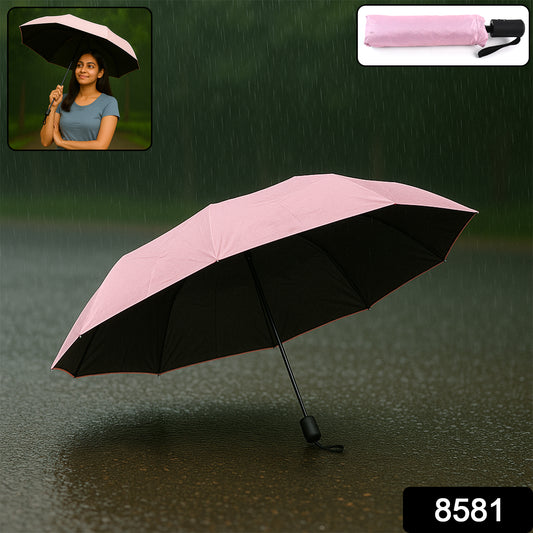 3-Fold Umbrella – UV & Rain Protection, Foldable Travel Umbrella for Children, Girls & Boys (1 Pc)