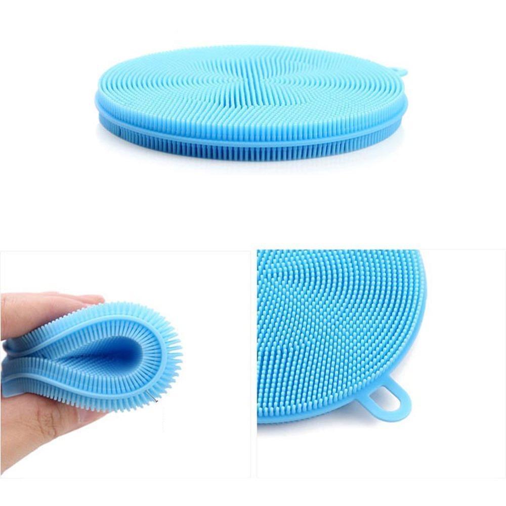 Silicone Dish Scrubber Sponge Mildew Free Non Stick Heat Resistant (X881).