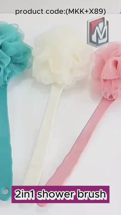 2in1 Bath Brush With Long Handle   (MKK+X89)